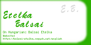 etelka balsai business card